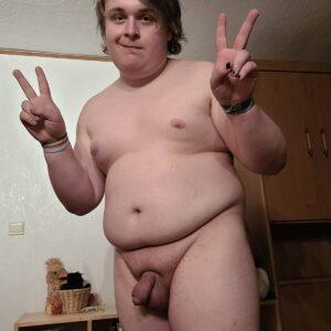 Sissy Lucas standing proudly naked in front of the camera